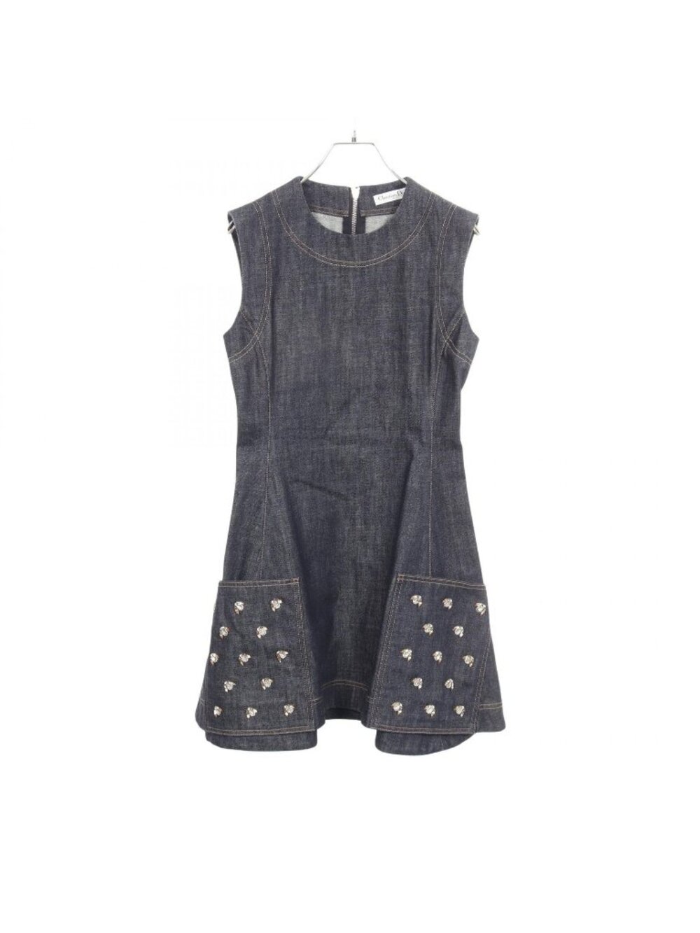 Dior Dress Bee Bijou Denim Sleeveless Cotton